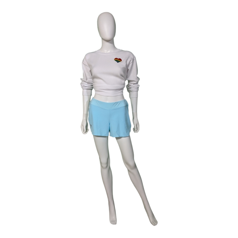 Cross Court Mid Rise Short Aqua S